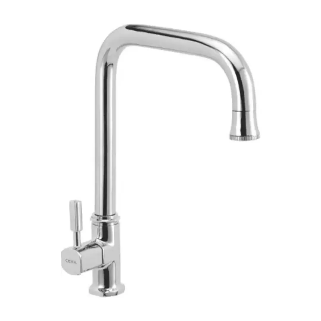 Cera table mounted regular kitchen sink tap gayle F1014311 with swinging spout in chrome finish