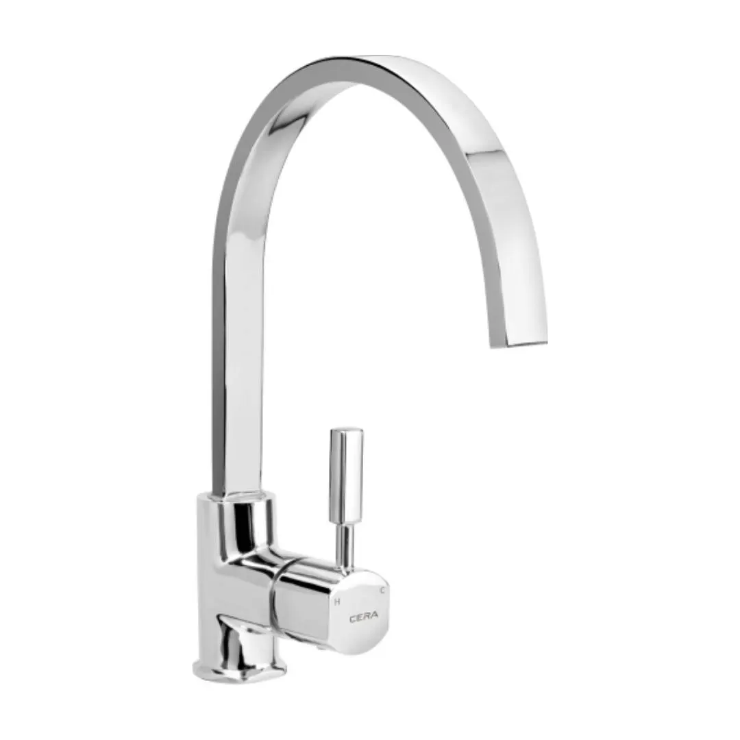 Cera table mounted regular kitchen sink mixer gayle F1014551 with swinging spout in chrome finish