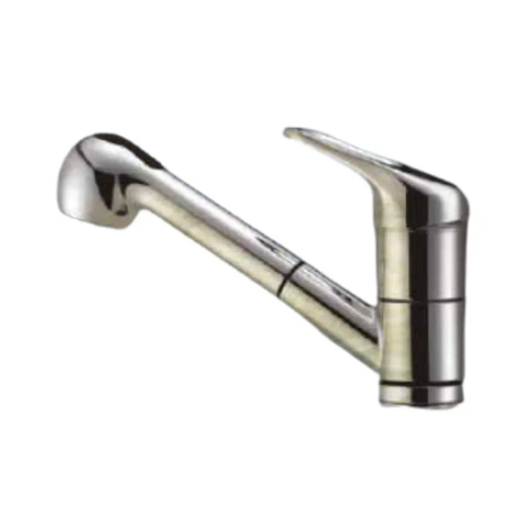 Franke table mounted pull-out kitchen sink mixer novara plus spray top RMD-891 with extractable hand shower spout in chrome finish