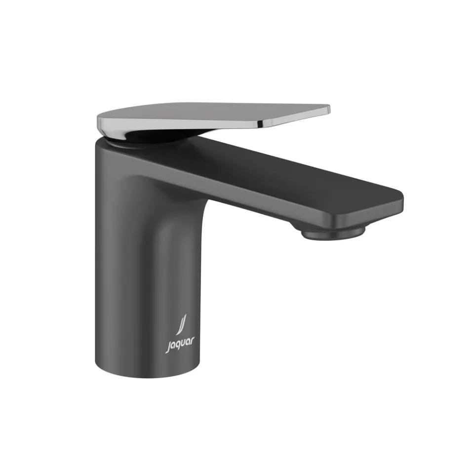 Jaquar Single Lever Basin Mixer - Lever: Black Chrome | Body: Black Matt Laguna series
