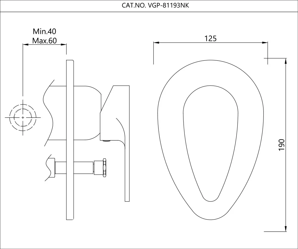 Jaquar 3-Inlet Single Lever Concealed Diverter Vignette Prime series