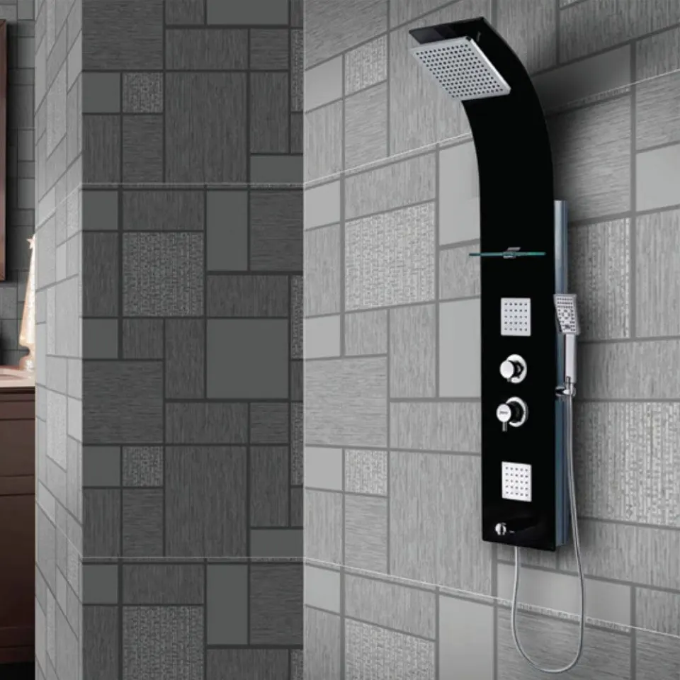 Jaquar Glassy 4 Way Thermostatic Shower Panel 1400 x 250mm with Tempered Glass