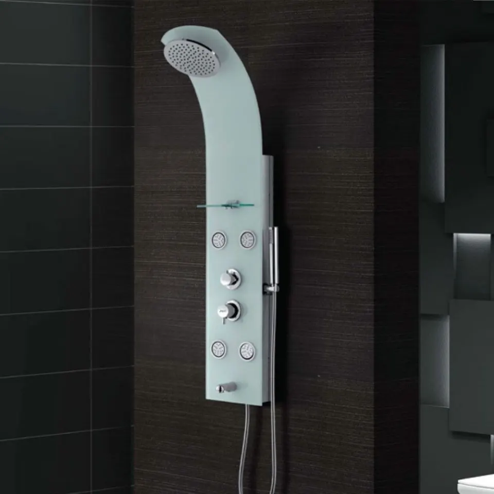 Jaquar Glassy 4 Way Thermostatic Shower Panel 1400 x 250mm with Tempered Glass