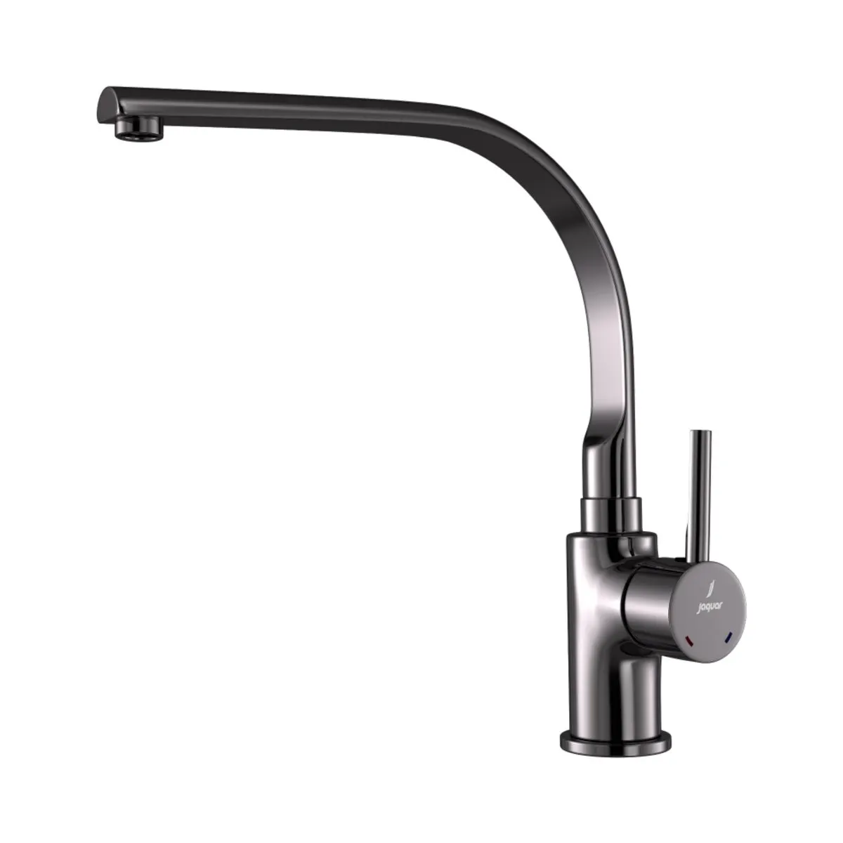 Jaquar table mounted regular kitchen sink mixer Florentine Prime with swinging spout in black chrome finish