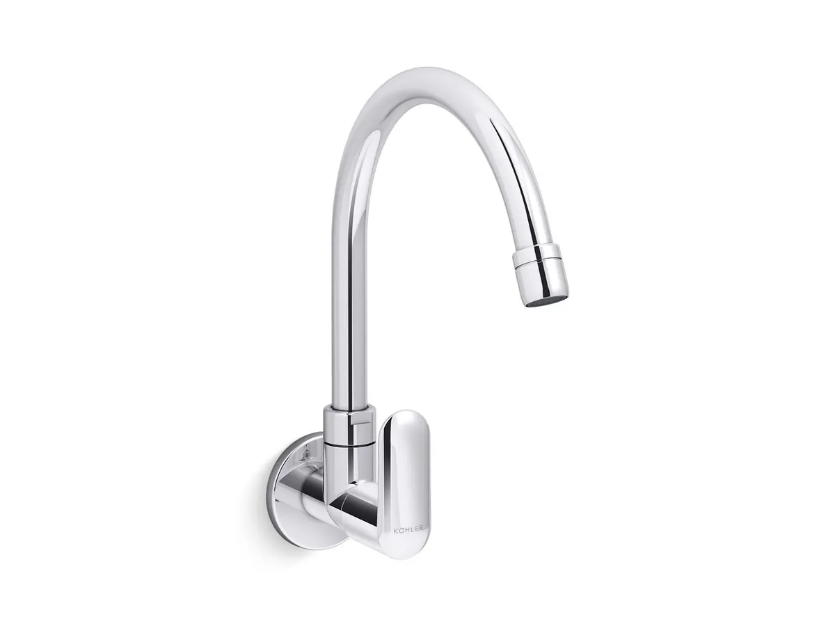 Kohler Kumin Wall Mount Kitchen Sink Tap, Swinging Spout K-99482IN-4-CP