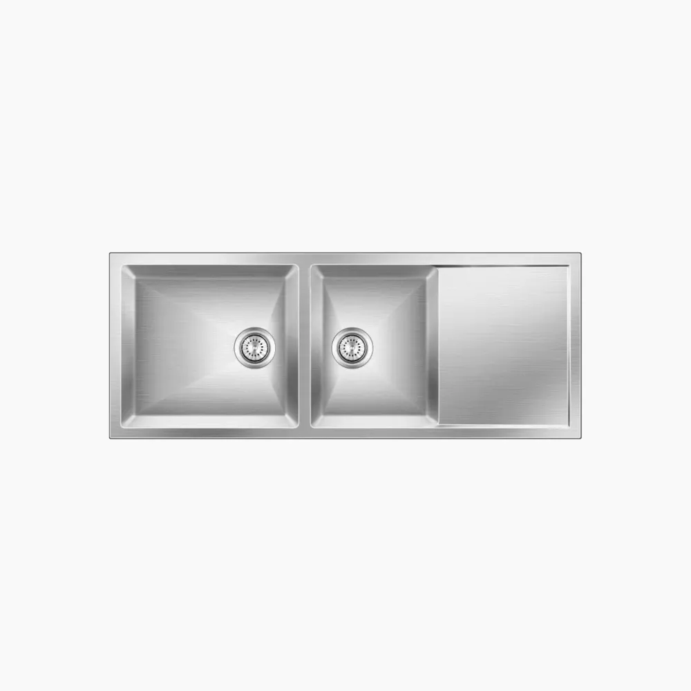 Nirali Ebony Stainless Steel Kitchen Sink, 51 x 20 in