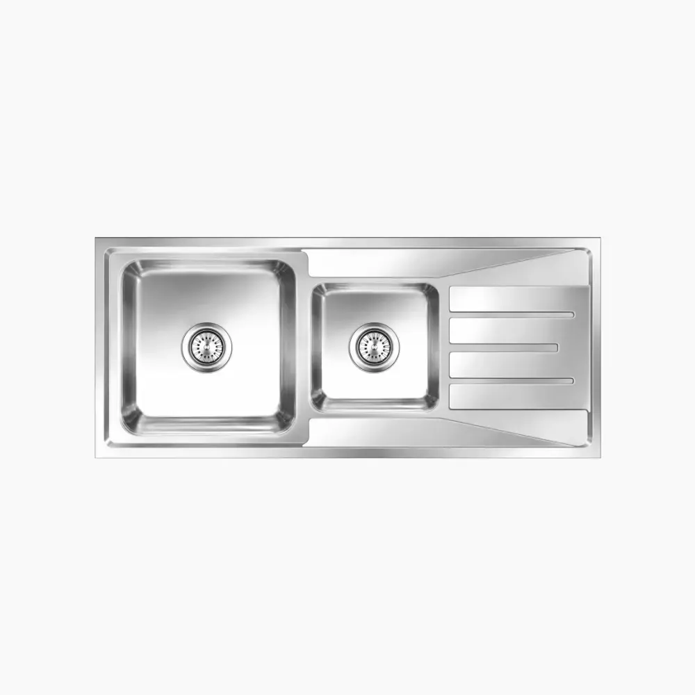 Nirali Orus Stainless Steel Kitchen Sink, Double Bowl, 46 x 20 in
