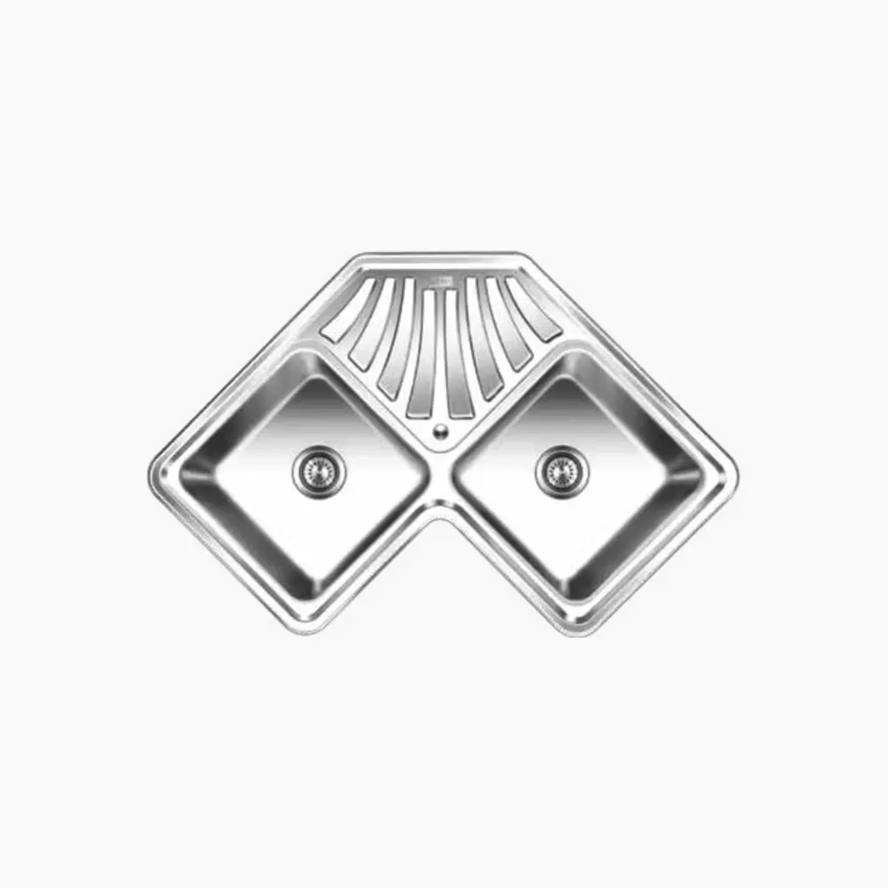 Nirali Wonder Corner Stainless Steel Kitchen Sink, 36 x 20 in